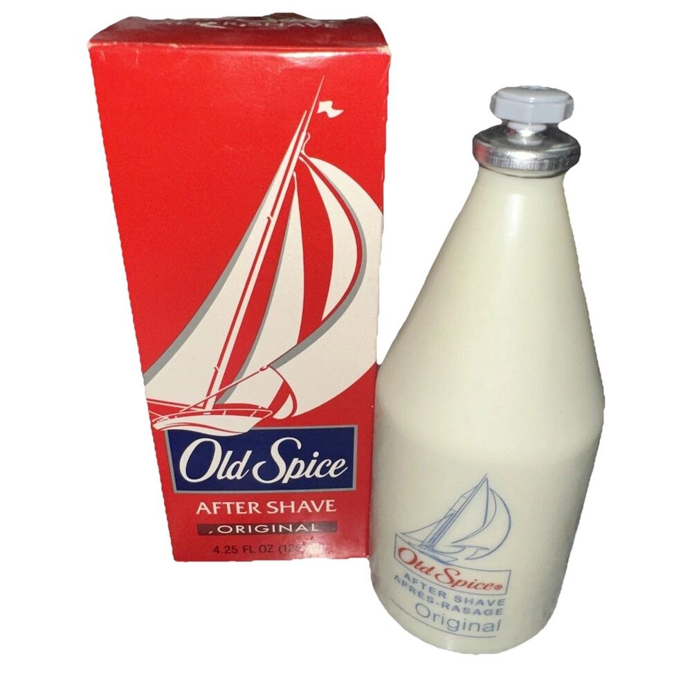 Vintage 1997 Old Spice Cologne Original Milk Glass 4.25 Oz Bottle Star Lid